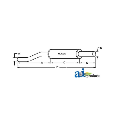 A & I Products Muffler 40" x5" x5" A-187269M91